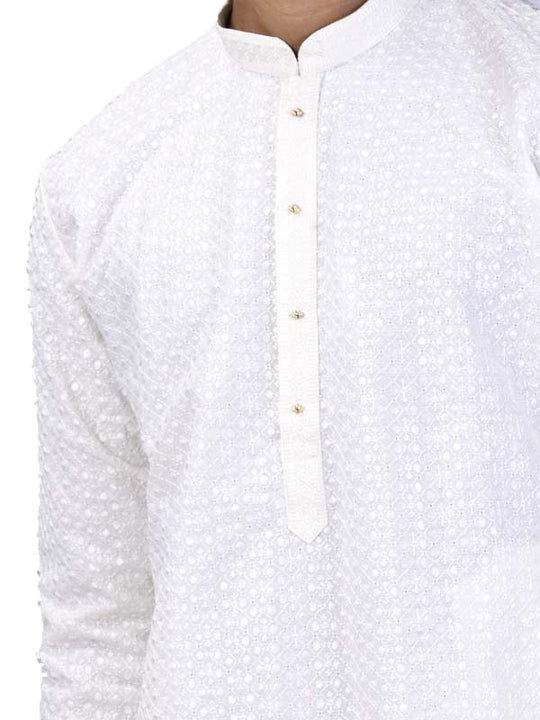 Snow White Cotton Kurta Set
