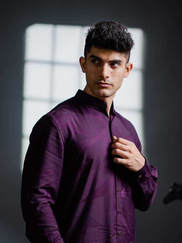 Wine shadow kurta
