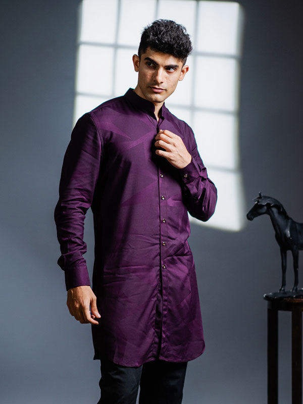 Wine shadow kurta