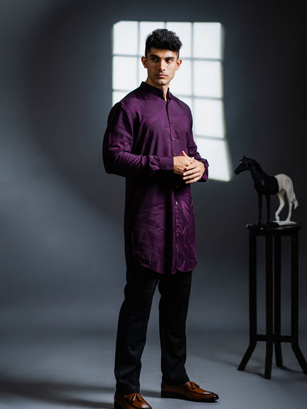 Wine shadow kurta