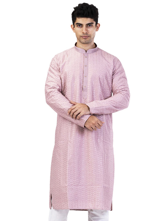 Crimson Pink Delight Cotton Kurta Set