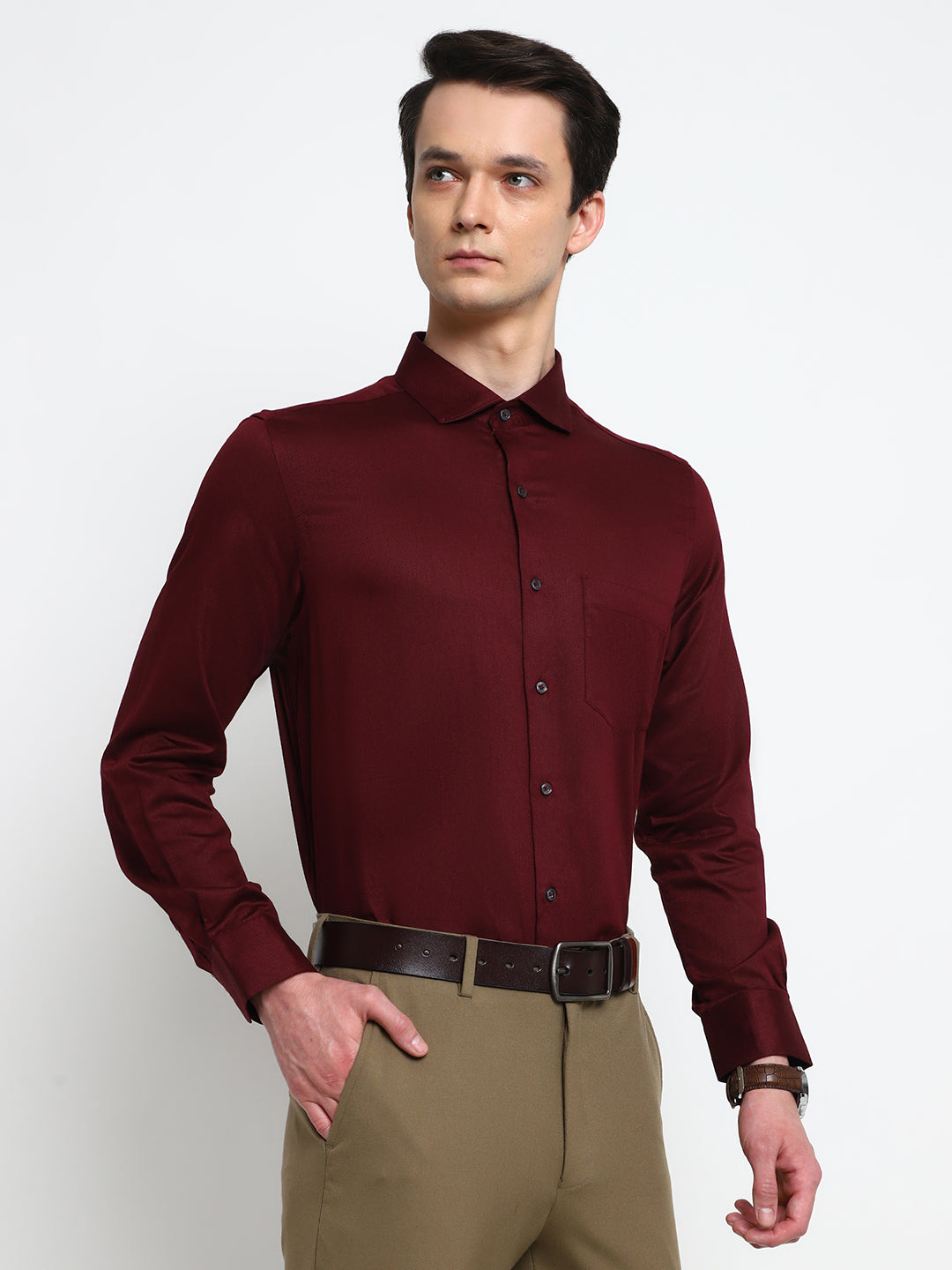 MAROON FORMAL SHIRT