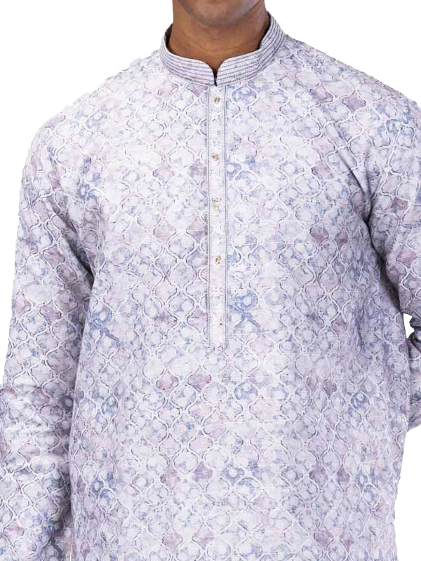 DNA Pattern Slate Grey Kurta Set
