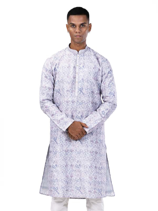 DNA Pattern Slate Grey Kurta Set