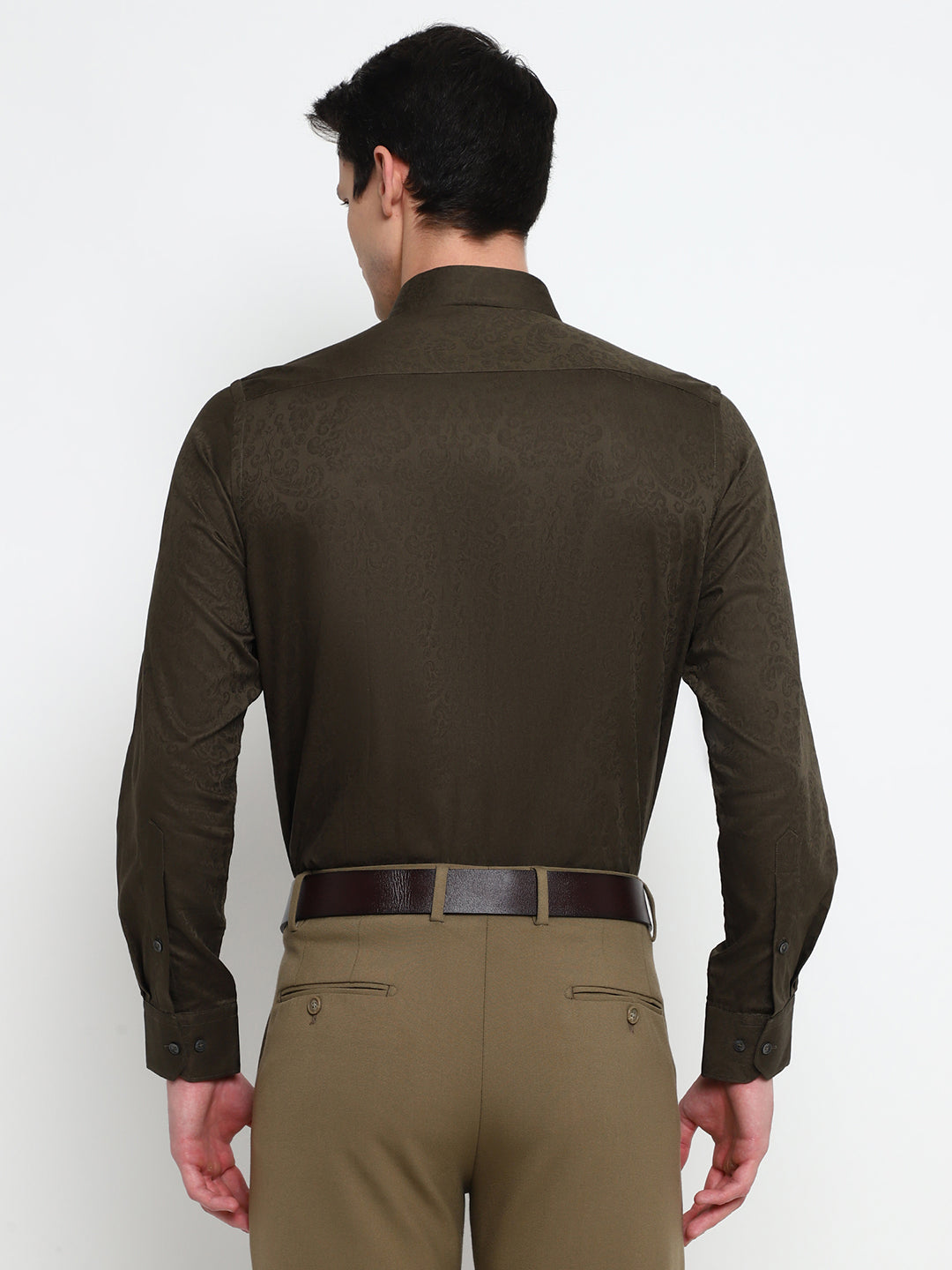 OLIVE JACQUARD SHIRT