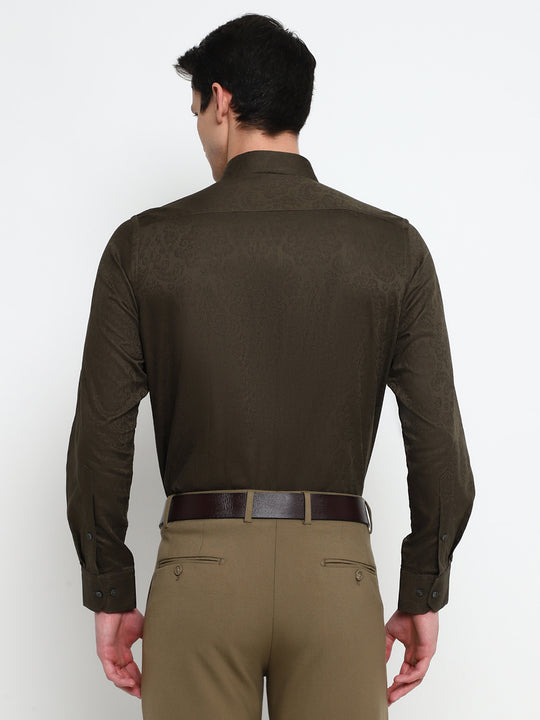 OLIVE JACQUARD SHIRT