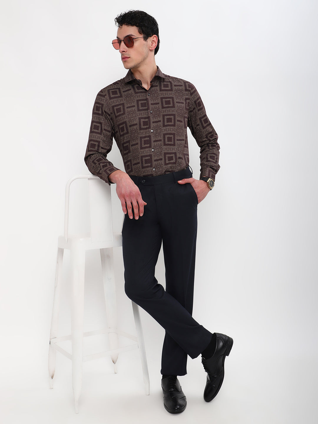 SOLID NAVY BLUE FORMAL TROUSER