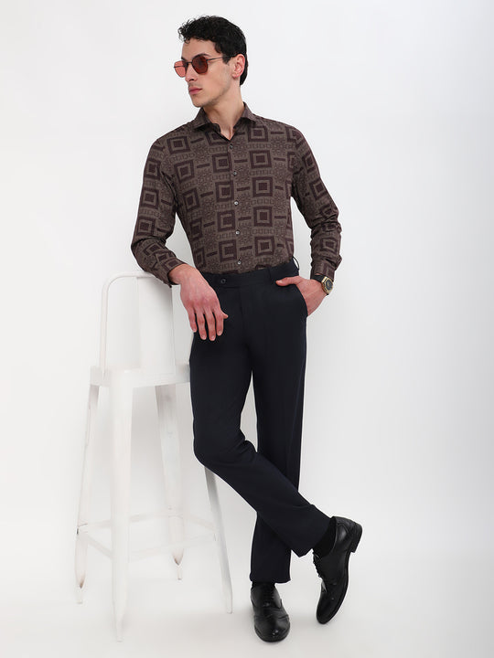 SOLID NAVY BLUE FORMAL TROUSER